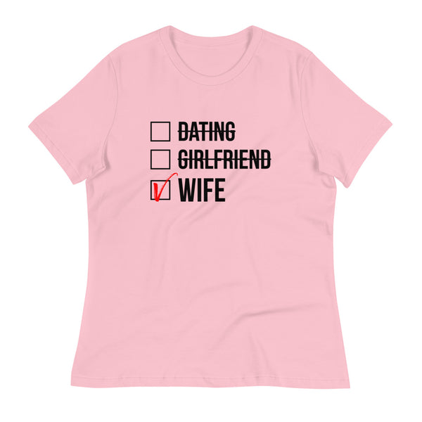 Wife Checked Box (Light) Women's Relaxed T-Shirt