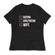 Wife Checked Box (Dark) Women's Relaxed T-Shirt