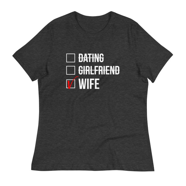 Wife Checked Box (Dark) Women's Relaxed T-Shirt