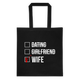 Wife Checked Box (Dark) Women's Tote Bag